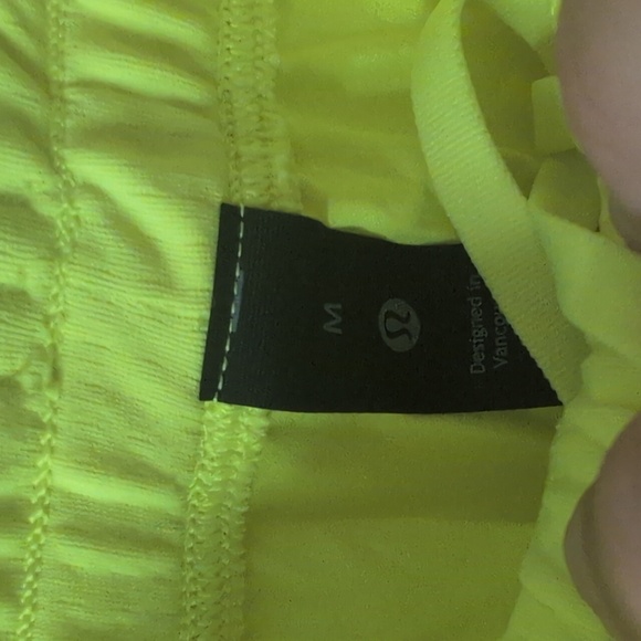 Lululemon pace breaker shorts. Highlighter yellow. Medium - Picture 2 of 4